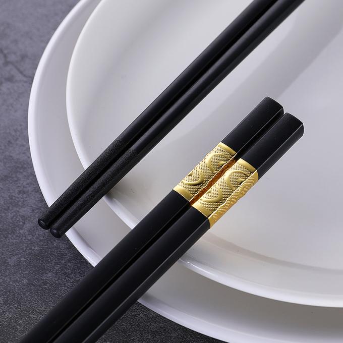 Palillos chinos principales cuadrados largos reutilizables del sushi de los tallarines de los palillos los 24cm de la aleación 0