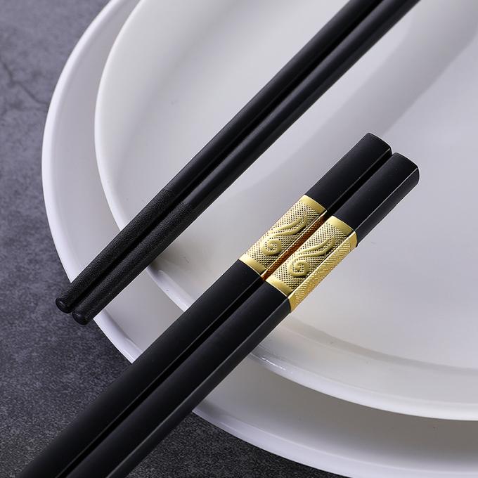 Palillos chinos principales cuadrados largos reutilizables del sushi de los tallarines de los palillos los 24cm de la aleación 1