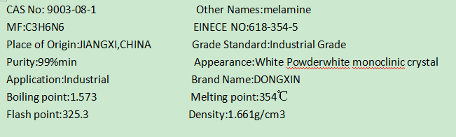 Melamina blanca 99,8% para el polvo satinado de la resina del formaldehído 0