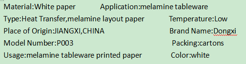 Estilo modificado para requisitos particulares de papel de la melamina del vajilla de la etiqueta blanca de la impresión 0