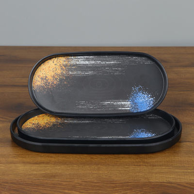 Un buen precio. Las placas ovales de la melamina para el aperitivo del servicio de mesa del restaurante platean sistemas en línea