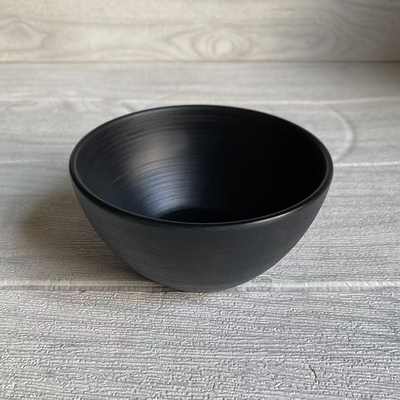 Un buen precio. Cuenco de melamina negro 100% apto para alimentos, logotipo personalizable en línea