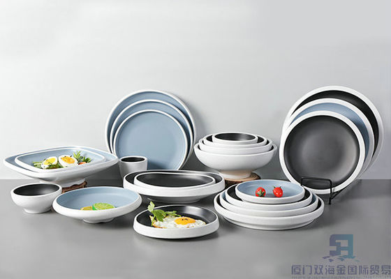 Un buen precio. Placas de melamina de dos colores modernas y sencillas: sin plomo, resistentes a los arañazos y con utensilios para hoteles y restaurantes sin BPA en línea