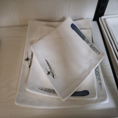 Un buen precio. Placa de cena rectangular irrompible de la melamina del servicio de mesa nórdico del restaurante en línea