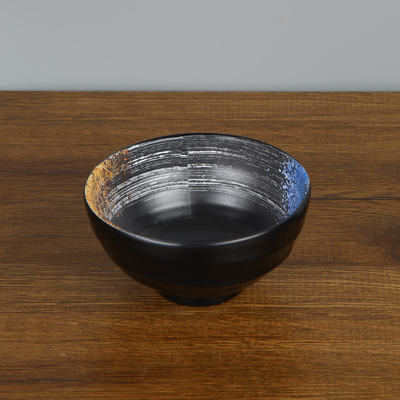 Un buen precio. Caja fuerte durable negra lateral redonda 100% del cuenco de arroz de la melamina en línea