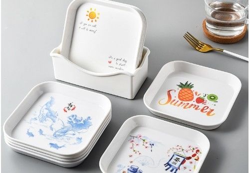 Un buen precio. Contenedor de melamina de colores resistentes a la temperatura y personalizables para diversos usos en línea