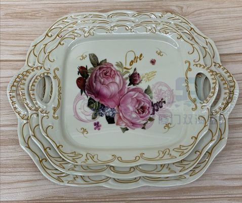 Un buen precio. Plato de servicio tradicional de melamina blanca con material libre de BPA en línea