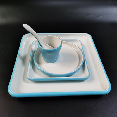 Dos colores de melamina en la mesa servir gran bandeja de grado alimenticio hecho de melamina moldeado compuesto