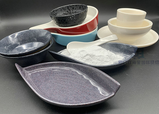 Un buen precio. Polvo no tóxico de la resina del formaldehído de la melamina para el servicio de mesa de cerámica de imitación en línea