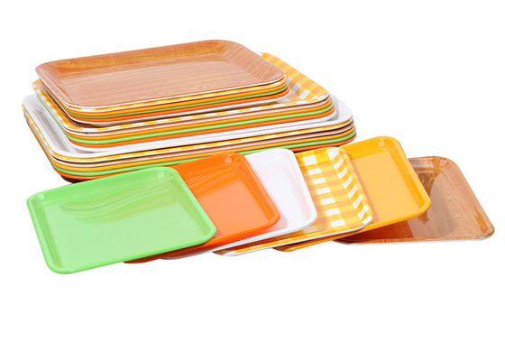 Un buen precio. Tamaño y diseño modificados para requisitos particulares vajilla resistente de la bandeja de la porción de la melamina de la rotura en línea