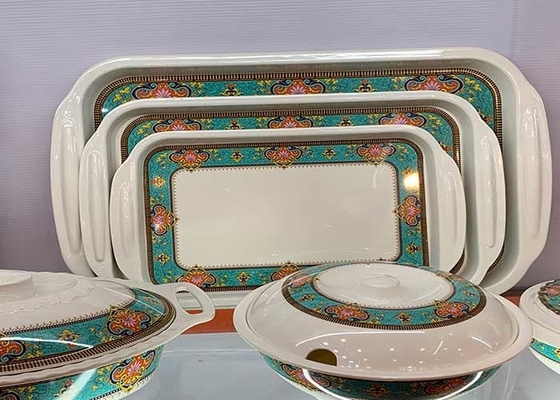 Un buen precio. Melamina rectangular 100% Tray With Handle de servicio plástico en línea