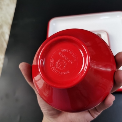 Un buen precio. Logo Custom Melamine Bowl, platos 100% de porción clásicos de la melamina del estilo A5 en línea