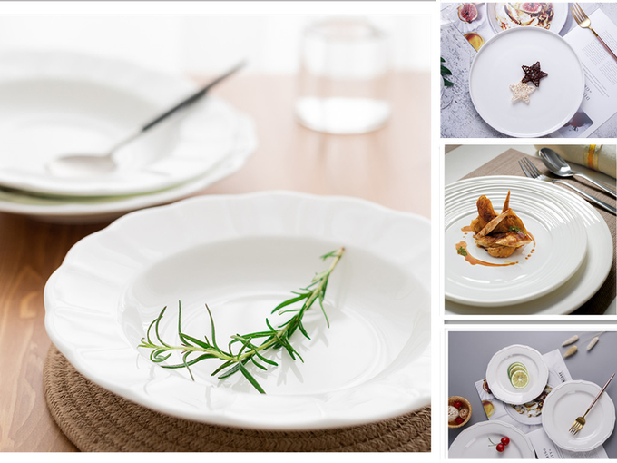 Casarse el servicio de mesa de la melamina fija diseño elegante de la placa redonda blanca 1